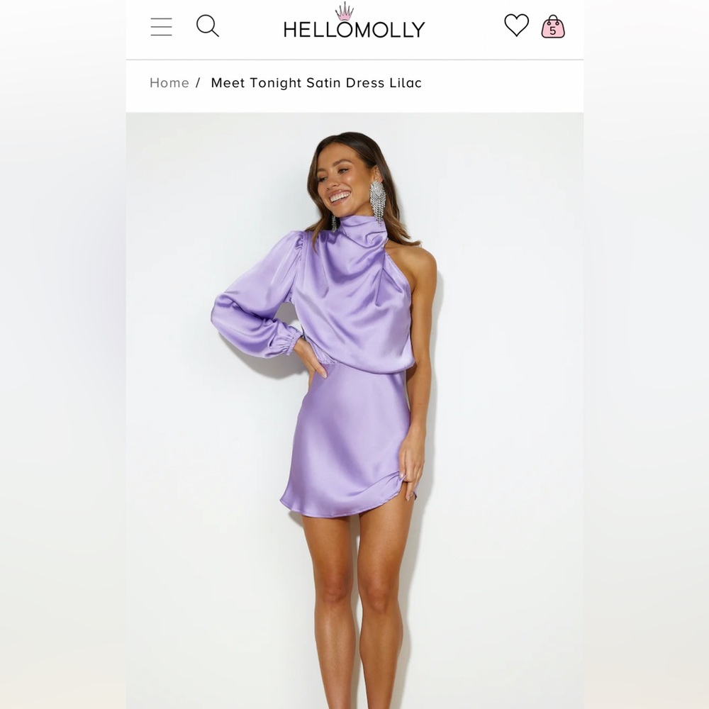 One shoulder lilac cocktail dress
